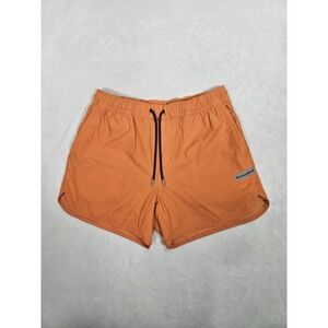 Legends Luka Mens Orange 4-Way Stretch Split-Curve Hem Running Shorts Size Large